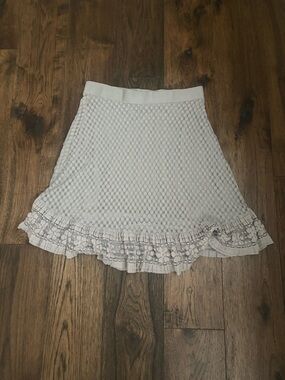 Max Edition Light Gray A-Line Skirt with Ruffle Hem